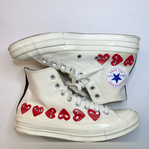 Comme Des Garcons PLAY X Chuck 70 Heart High Top Unisex  Sneaker  M7/WMN9 - Picture 3 of 17